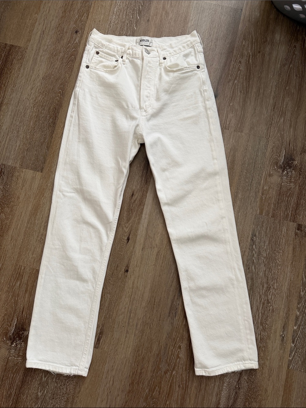 NWOT AGOLDE Riley Crop White Ankle Jeans Denim 25